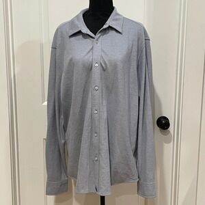 UNTUCKit Mens X-Large Mid Blue Cotton Button Down Long Sleeve Shirt
